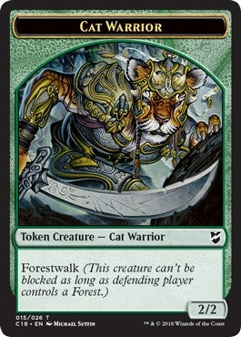 Image for Cat Warrior // Plant Double-Sided Token (15 // 17) [Commander 2018]