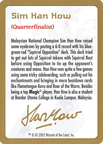 Image for 2002 Sim Han How Biography Card [World Championship Decks]