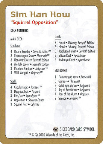 Image for 2002 Sim Han How Decklist Card [World Championship Decks]