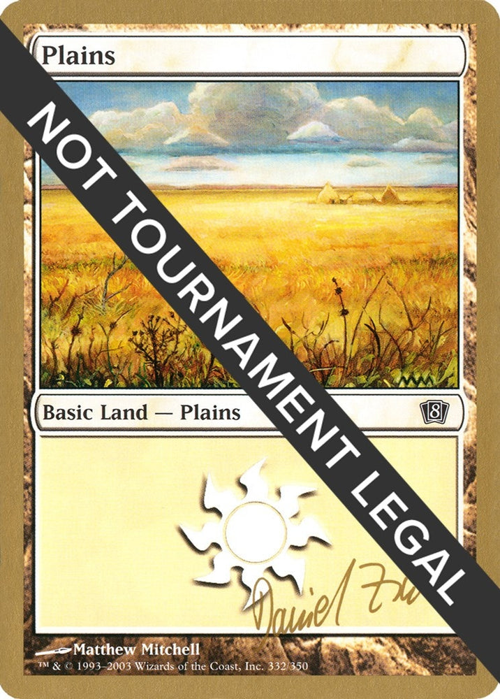 Image for Plains (332) - 2003 Daniel Zink (8ED) [World Championship Decks]