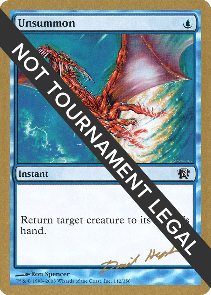 Image for Unsummon - 2003 Dave Humpherys (8ED) [World Championship Decks]