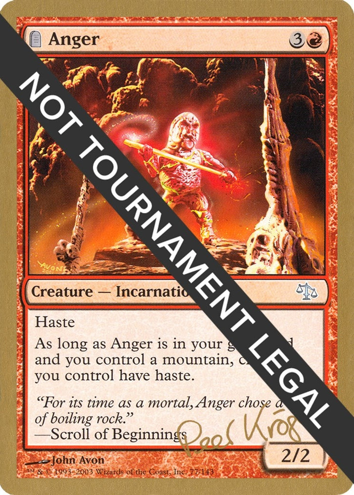 Image for Anger - 2003 Peer Kroger (JUD) [World Championship Decks]