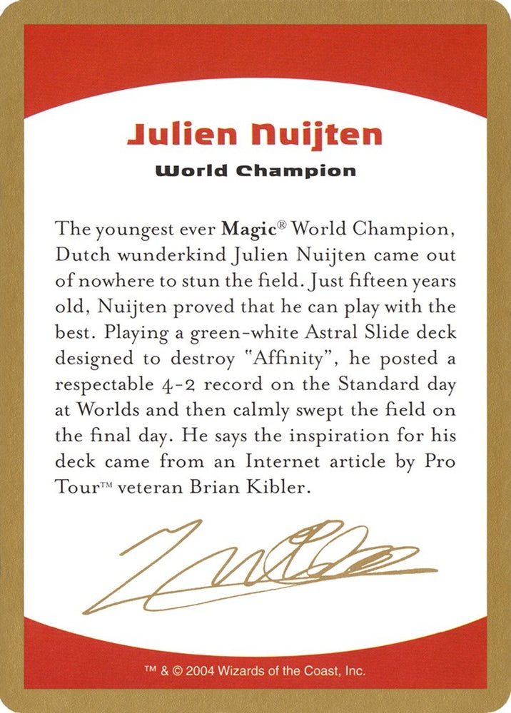Image for 2004 Julien Nuijten Biography Card [World Championship Decks]