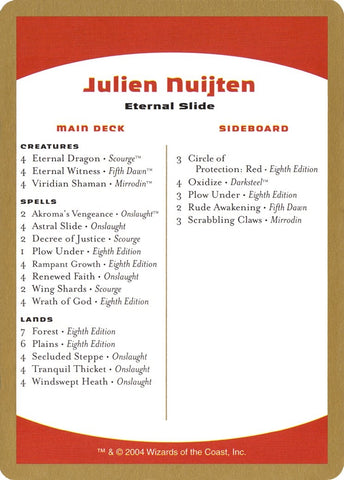 Image for 2004 Julien Nuijten Decklist Card [World Championship Decks]