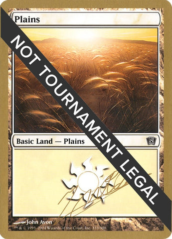 Image for Plains (333) - 2004 Julien Nuijten (8ED) [World Championship Decks]