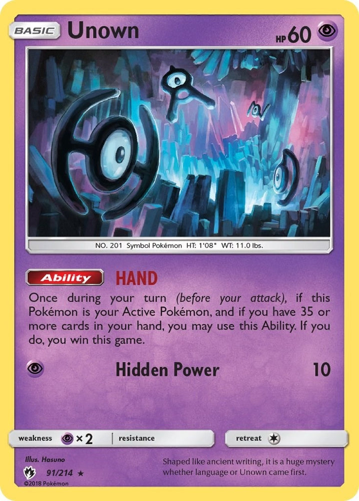Image for Unown (91) (91/214) - Pokemon