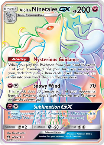 Image for Alolan Ninetales GX (Secret) (225/214) [SM - Lost Thunder]