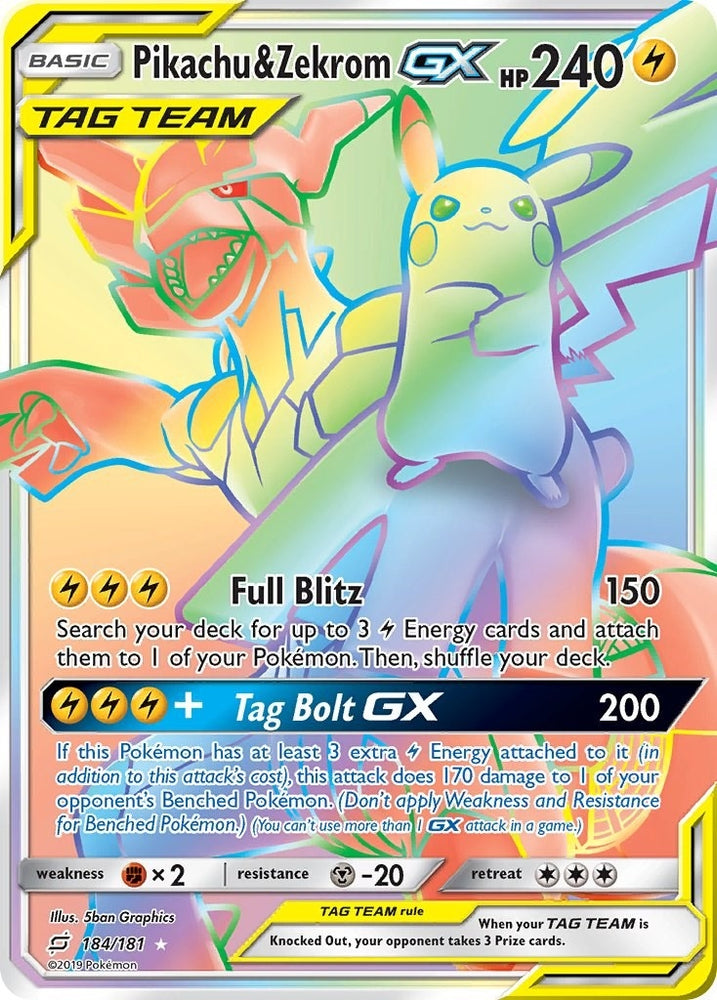 Image for Pikachu & Zekrom GX (Secret) (184/181) [SM - Team Up]