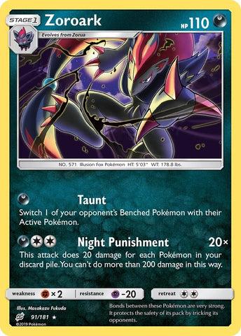 Image for Zoroark (91/181) - Pokemon