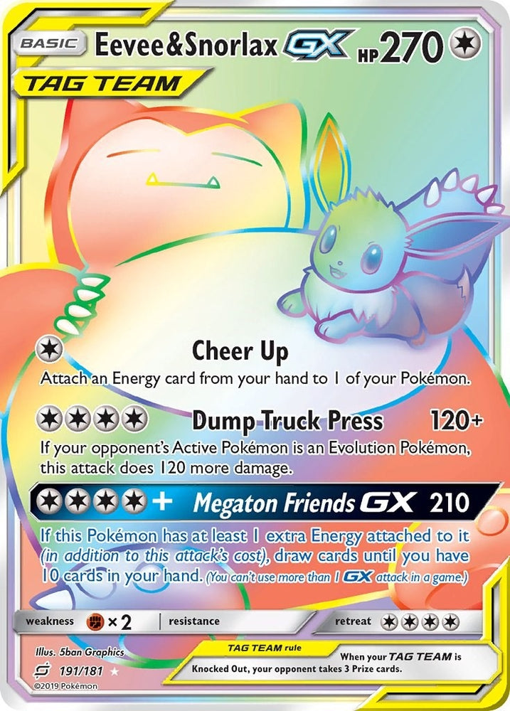 Image for Eevee & Snorlax GX (Secret) (191/181) [SM - Team Up]