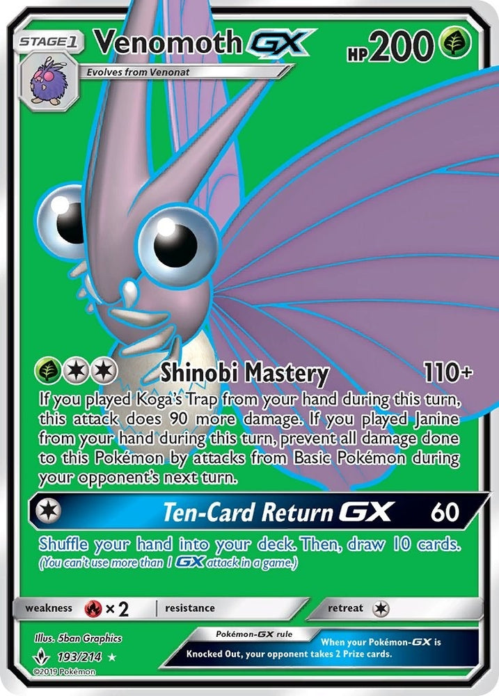 Image for Venomoth GX (Full Art) (193/214) [SM - Unbroken Bonds]