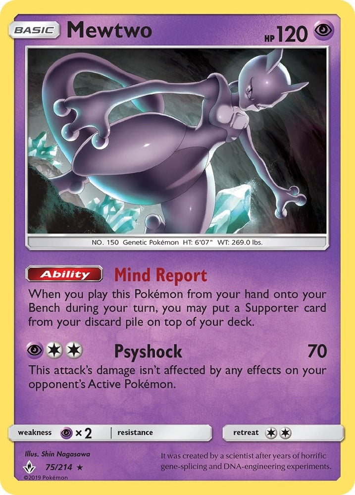 Image for Mewtwo (75/214) [SM - Unbroken Bonds]