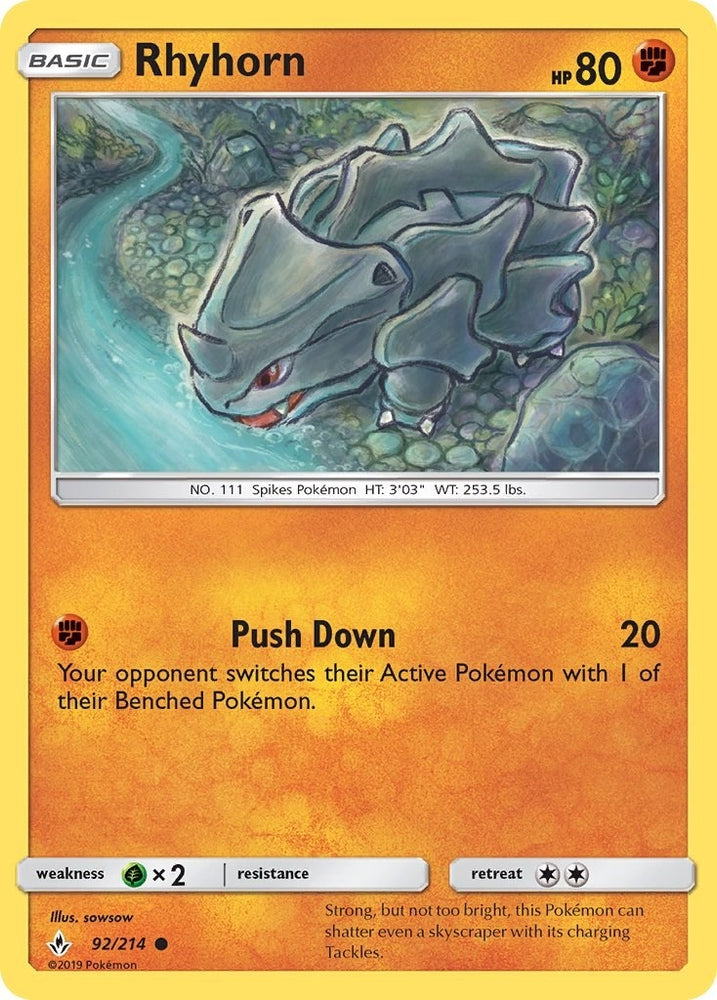 Image for Rhyhorn (92) (92/214) [SM - Unbroken Bonds]