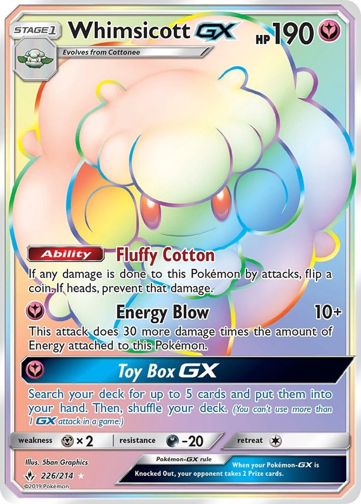 Image for Whimsicott GX (Secret) (226/214) [SM - Unbroken Bonds]