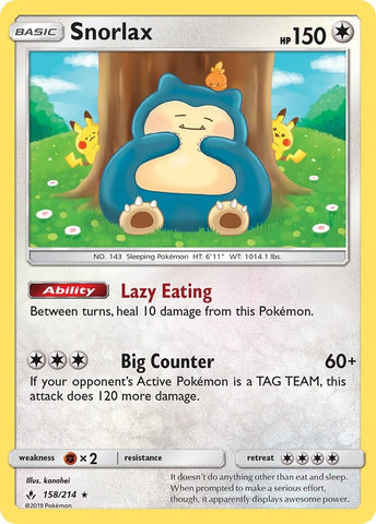 Image for Snorlax (158/214) - Pokemon