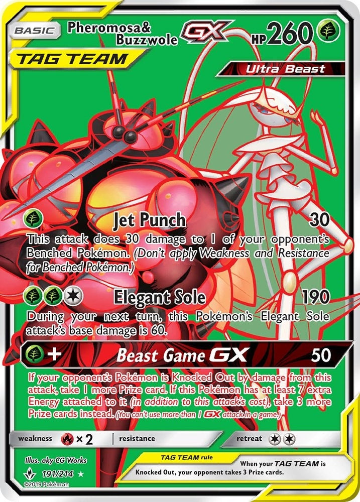 Image for Pheromosa & Buzzwole GX (191) (Full Art) (191/214) [SM - Unbroken Bonds]