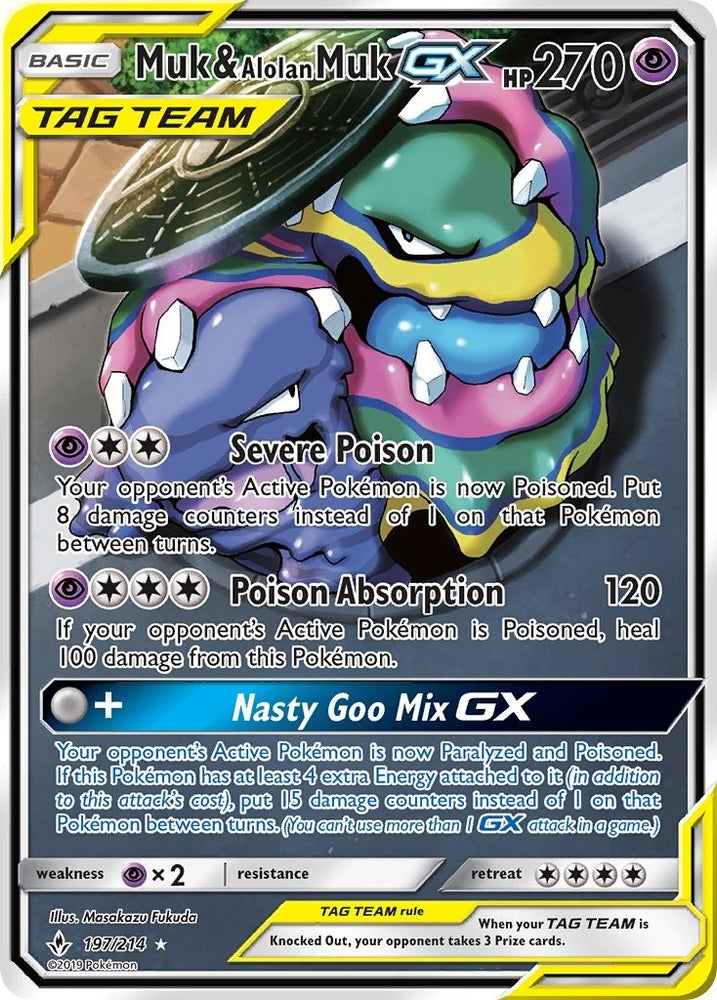 Image for Muk & Alolan Muk GX (197) (Full Art) (197/214) [SM - Unbroken Bonds]