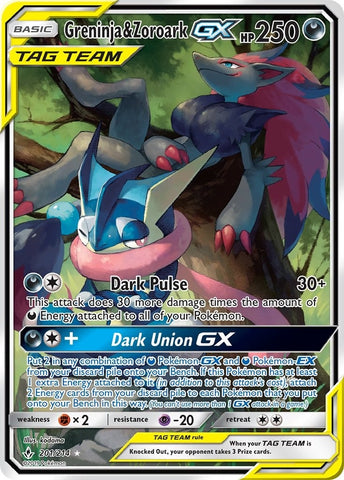 Image for Greninja & Zoroark GX (201) (Alternate Full Art) (201/214) [SM - Unbroken Bonds]