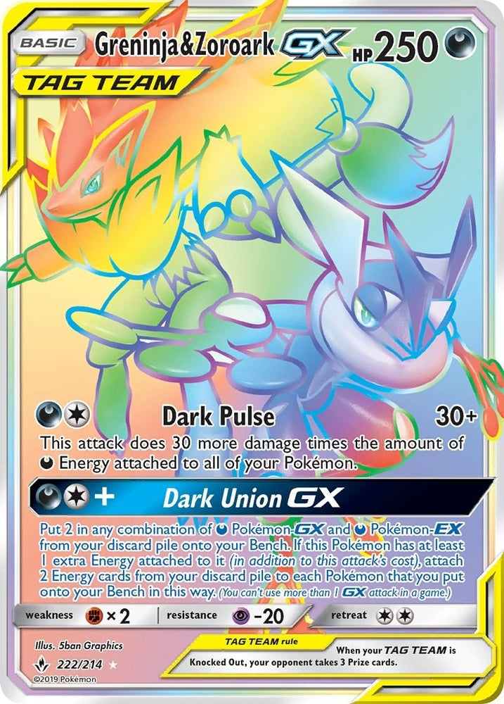 Image for Greninja & Zoroark GX (Secret) (222/214) [SM - Unbroken Bonds]