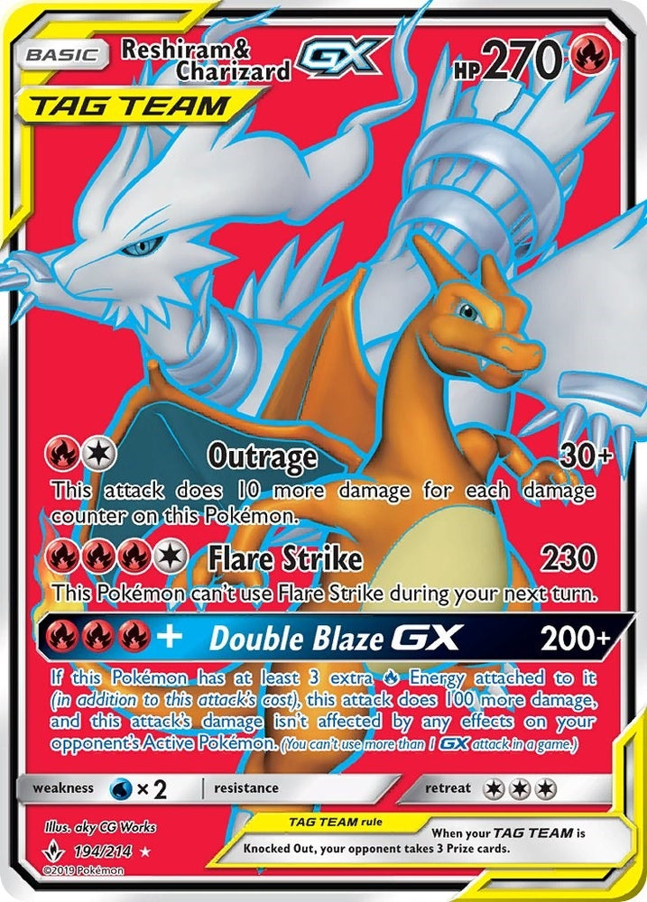 Image for Reshiram & Charizard GX (Full Art) (194/214) [SM - Unbroken Bonds]