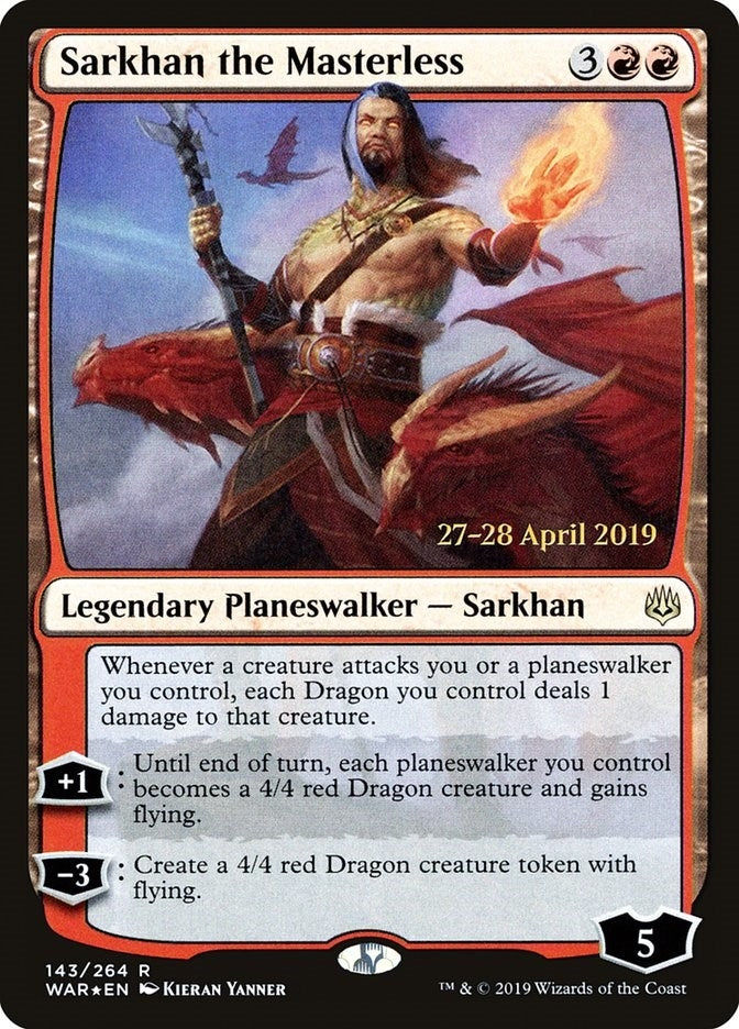 Image for Sarkhan the Masterless (143) [Prerelease Cards]