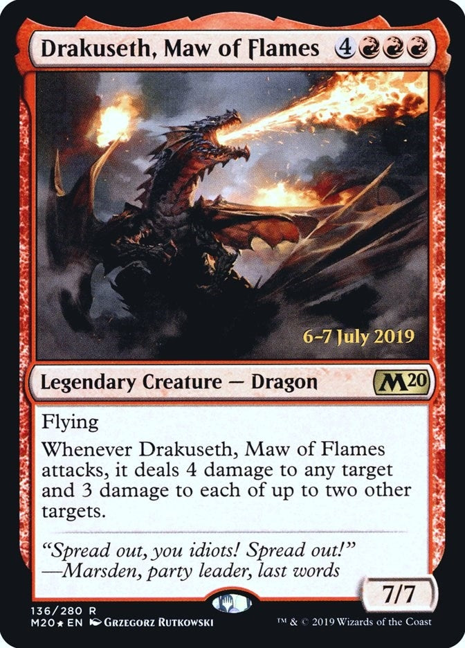 Image for Drakuseth, Maw of Flames (M20) (136) [Prerelease Cards]
