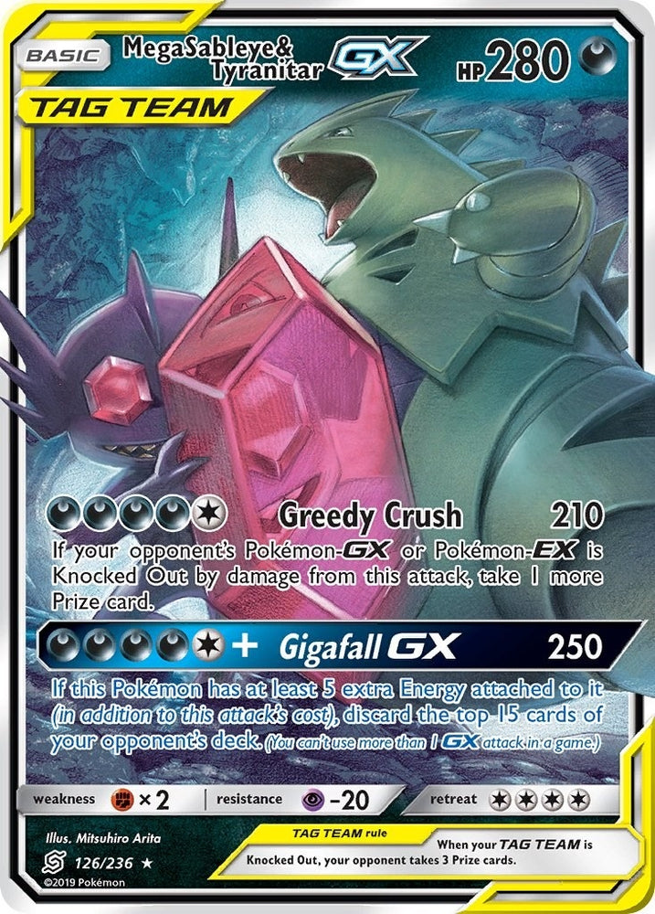 Image for Mega Sableye & Tyranitar GX (126/236) [SM - Unified Minds]
