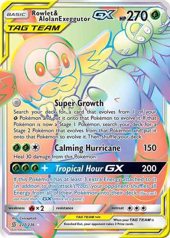 Image for Rowlet & Alolan Exeggutor GX (Secret) (237/236) [SM - Unified Minds]