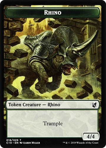 Image for Rhino // Egg Double-sided Token (18 // 16) [Commander 2019]