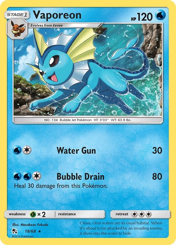 Image for Vaporeon (18/68) [Hidden Fates]