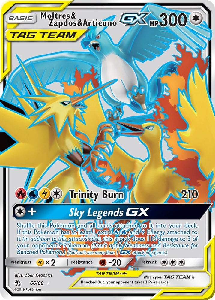 Image for Moltres & Zapdos & Articuno GX (Full Art) (66/68) [Hidden Fates]