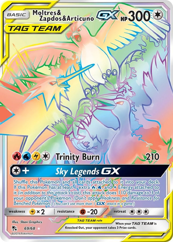 Image for Moltres & Zapdos & Articuno GX (Secret) (69/68) [Hidden Fates]