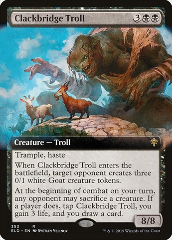 Image for Clackbridge Troll (Extended Art) (353) [Throne of Eldraine]