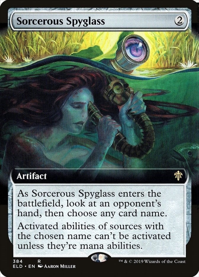 Image for Sorcerous Spyglass (Extended Art) (384) [Throne of Eldraine]