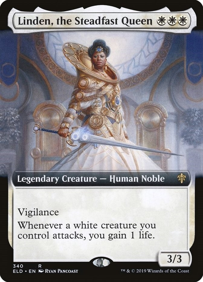 Image for Linden, the Steadfast Queen (Extended Art) (340) [Throne of Eldraine]