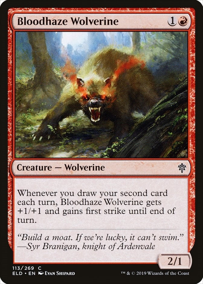 Image for Bloodhaze Wolverine (113) [Throne of Eldraine]