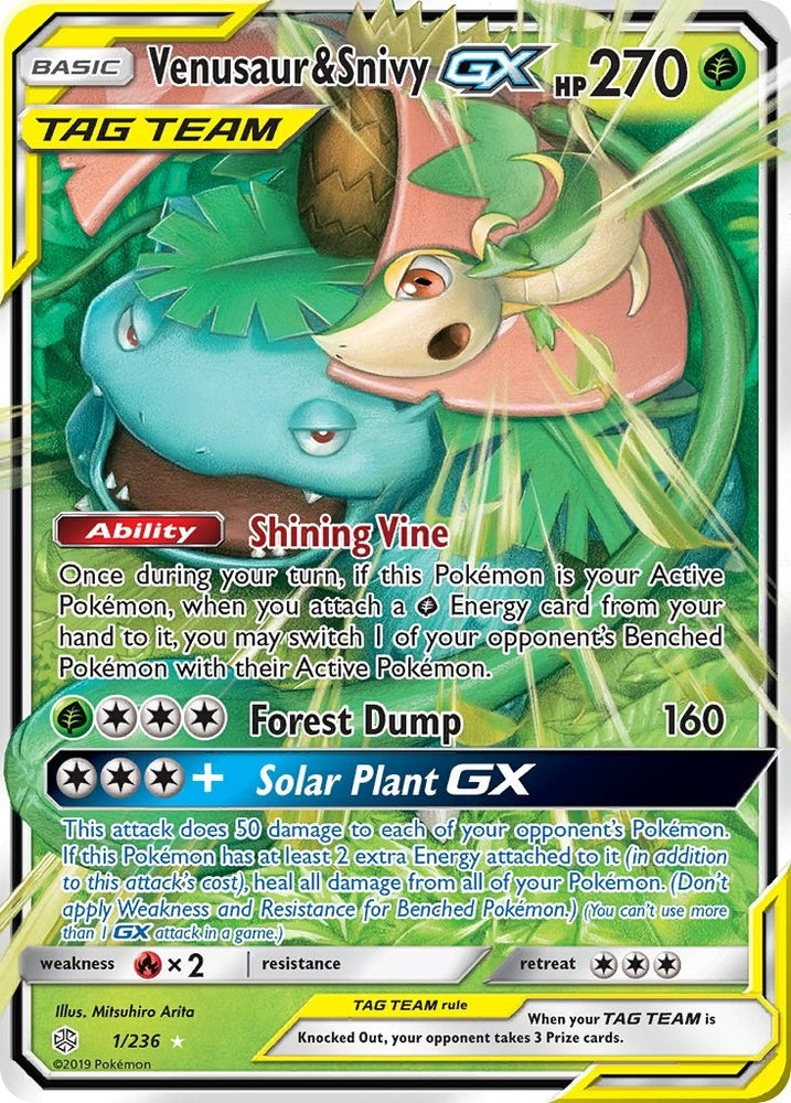 Image for Venusaur & Snivy GX (1/236) [SM - Cosmic Eclipse]