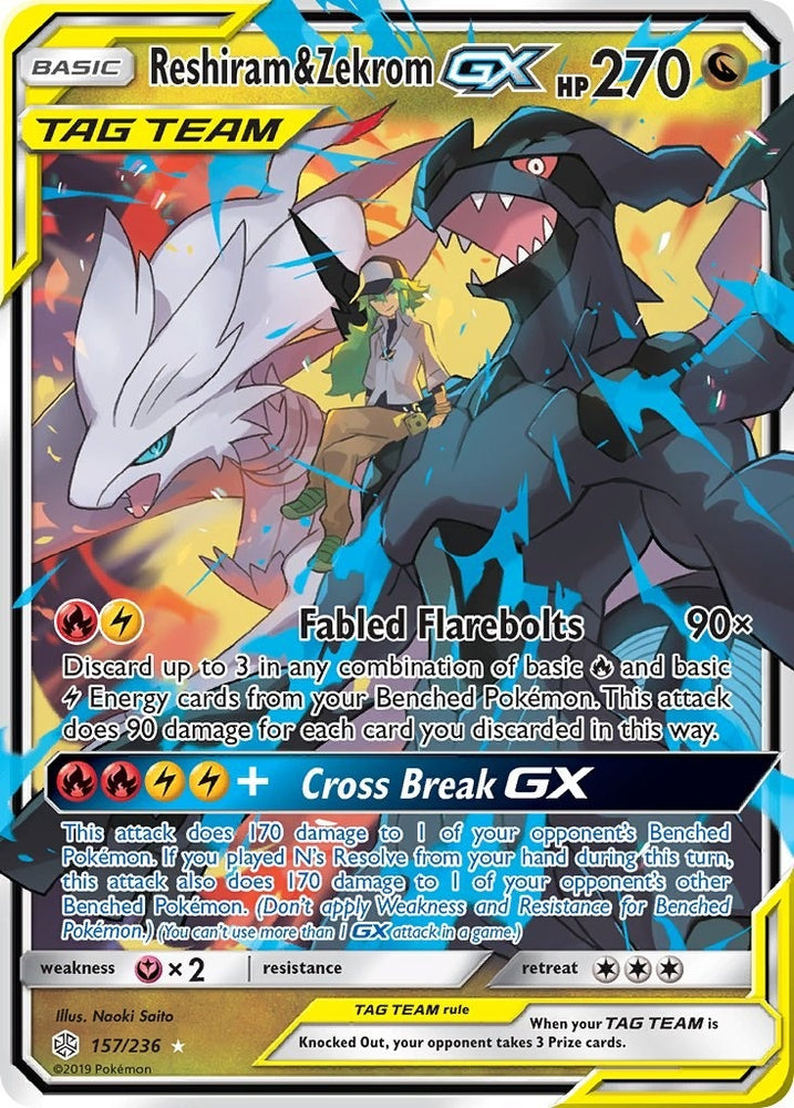 Image for Reshiram & Zekrom GX (157/236) [SM - Cosmic Eclipse]