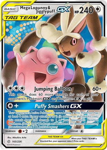 Image for Mega Lopunny & Jigglypuff GX (165/236) [SM - Cosmic Eclipse]