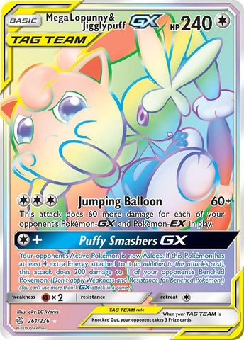 Image for Mega Lopunny & Jigglypuff GX (Secret) (261/236) [SM - Cosmic Eclipse]
