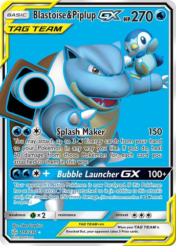 Image for Blastoise & Piplup GX (Full Art) (214/236) [SM - Cosmic Eclipse]