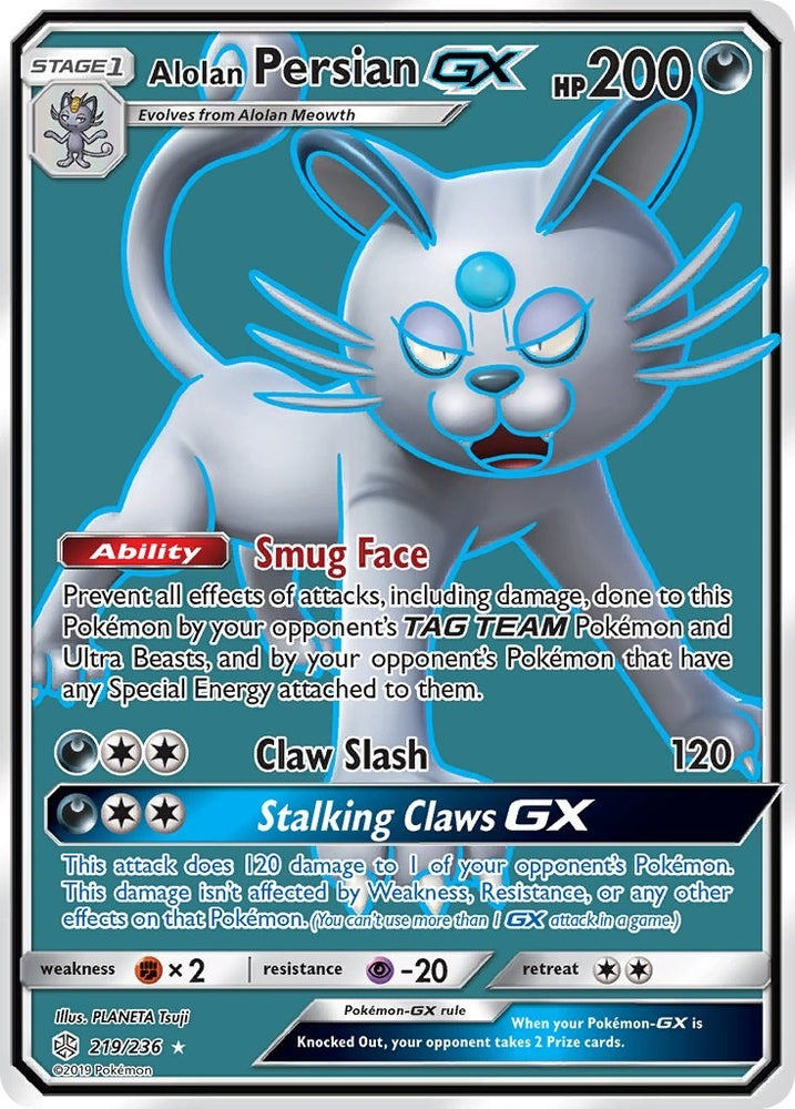 Image for Alolan Persian GX (Full Art) (219/236) [SM - Cosmic Eclipse]
