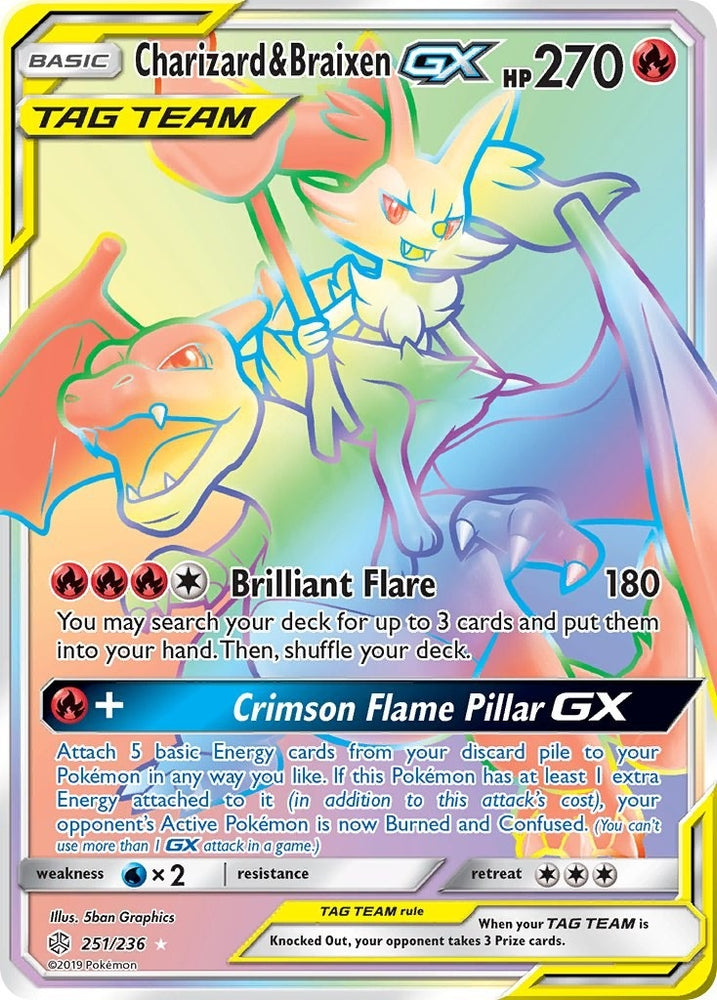 Image for Charizard & Braixen GX (Secret) (251/236) [SM - Cosmic Eclipse]