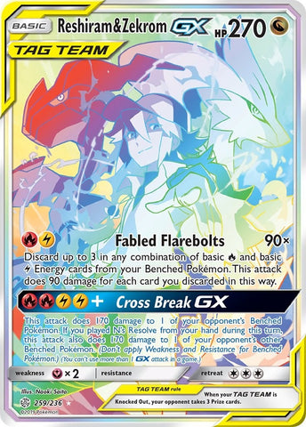Image for Reshiram & Zekrom GX (Secret) (259/236) - Pokemon
