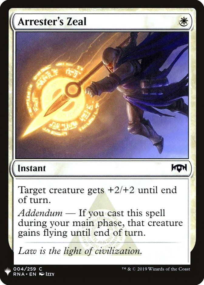 Image for Arrester's Zeal (4) [The List Reprints]