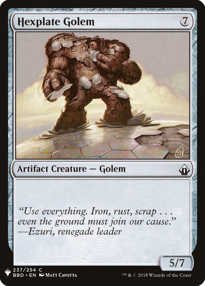 Image for Hexplate Golem (237) [The List Reprints]