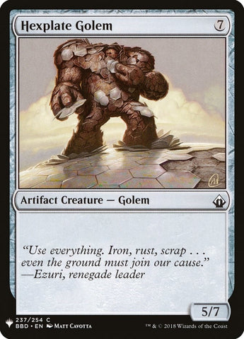 Image for Hexplate Golem (237) [The List Reprints]