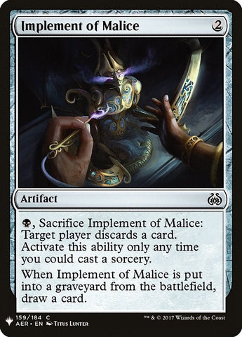 Image for Implement of Malice (159) [The List Reprints]