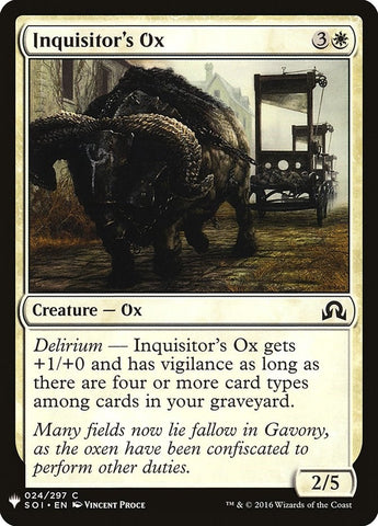 Image for Inquisitor's Ox (24) [The List Reprints]