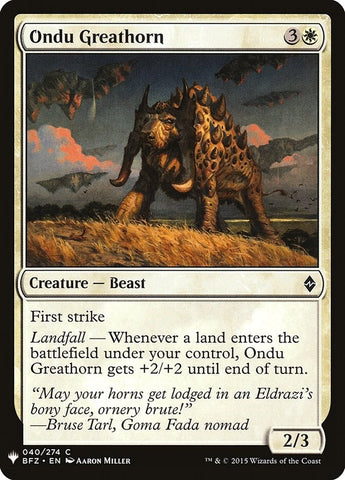 Image for Ondu Greathorn (40) [The List Reprints]